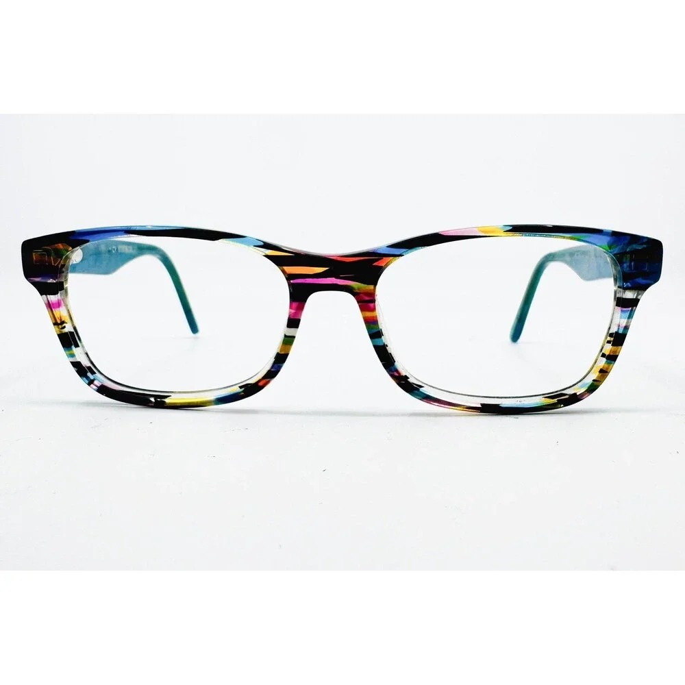 BCBG Eyeglass Frames Womens Blue Multi Striped CV 0002 51mm